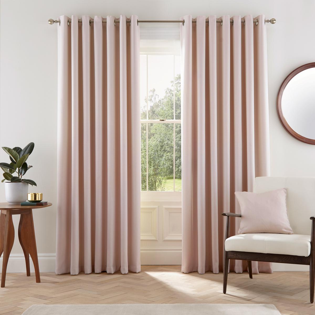 Eden Plain Curtains by Helena Springfield in Blush Pink 168x229cm