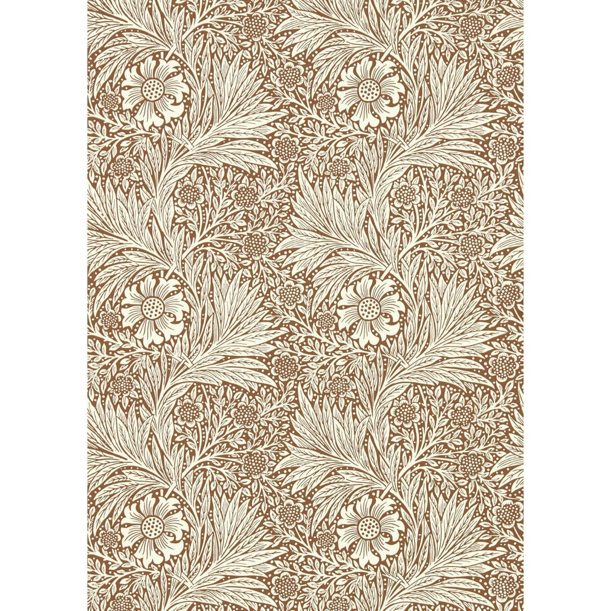 Marigold Wallpaper 216955 by Morris & Co in Chocolate Cream Roll – image 3