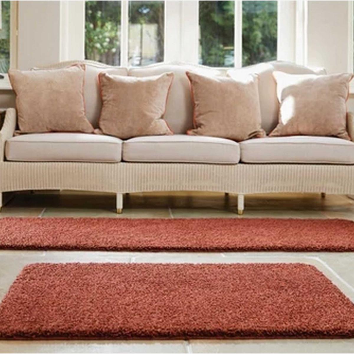 Buddy Washable Plain Rugs in Ox Red – image 1
