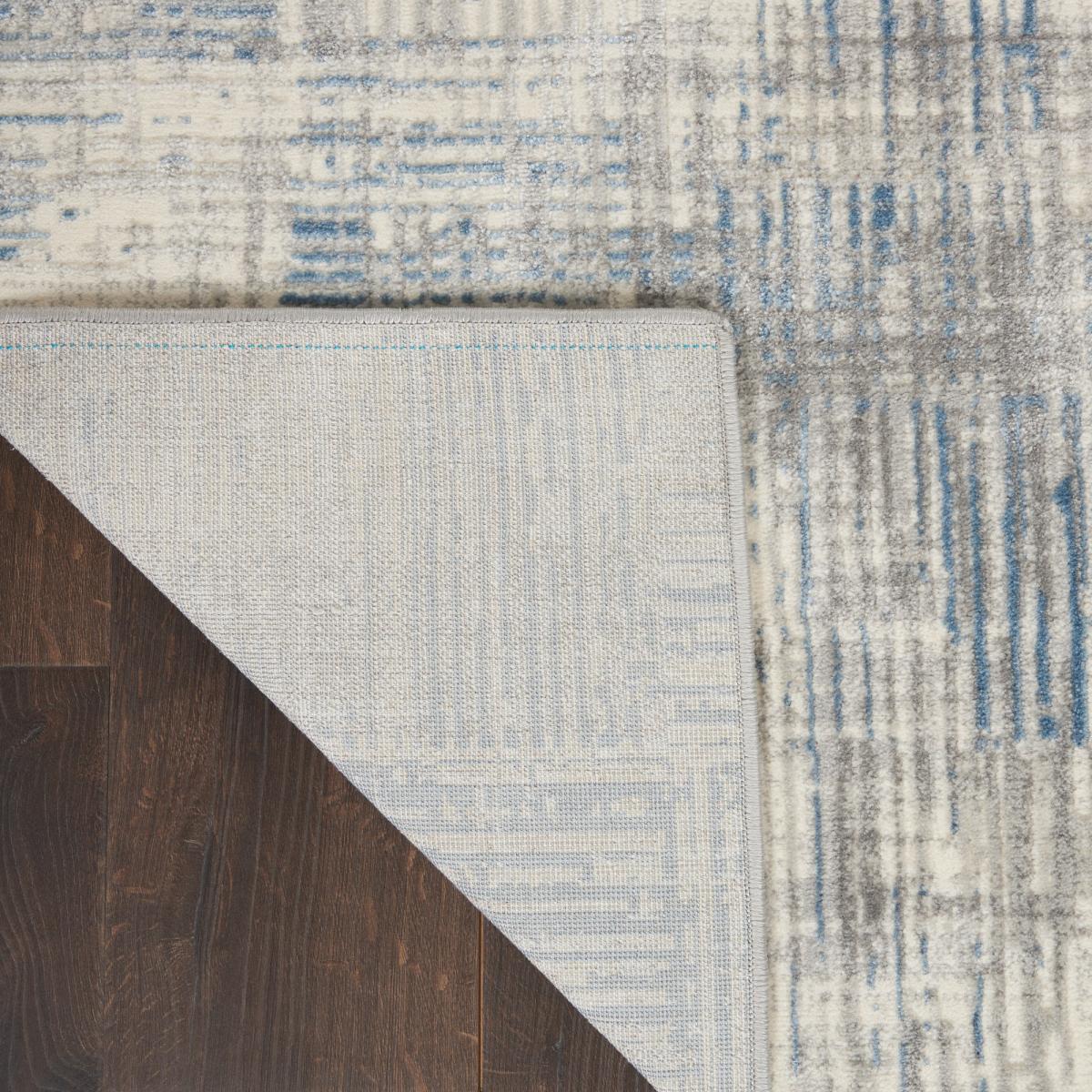 Solace Designer Print Rugs SLA03 in Ivory Grey Blue by Nourison 244x305cm – image 2