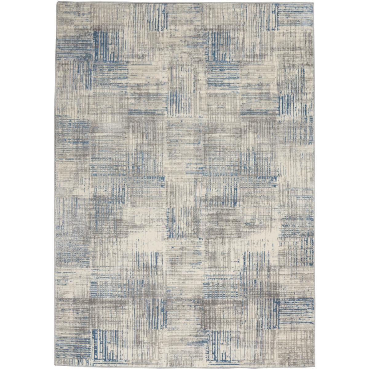 Solace Designer Print Rugs SLA03 in Ivory Grey Blue by Nourison 244x305cm – image 5