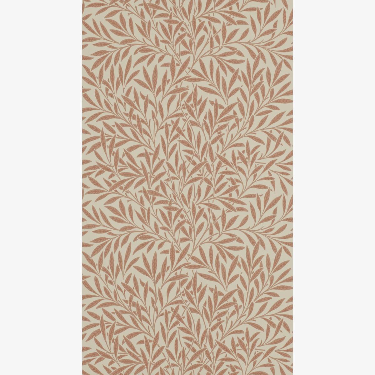 Willow Leaf Wallpaper 210381 by Morris & Co in Russet Red Roll