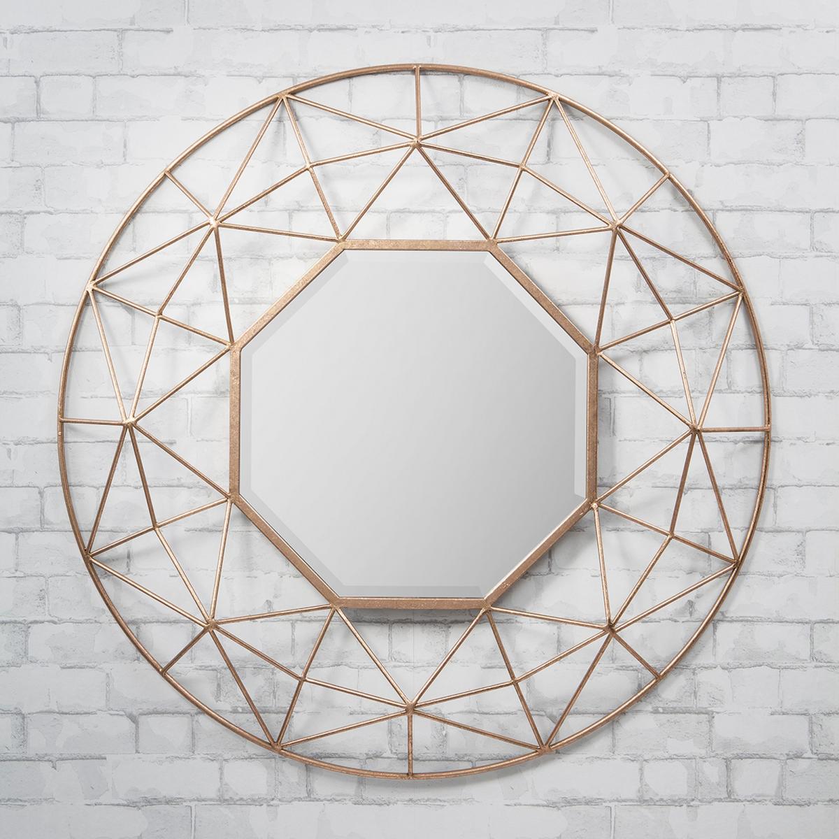 Luxe Tapi Prismatic Round Mirror in Gold89x89cm – image 2