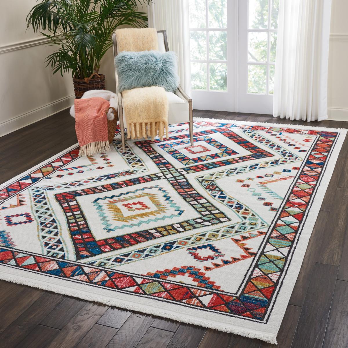 Navajo Rugs NAV02 in White by Nourison 160x229cm – image 1