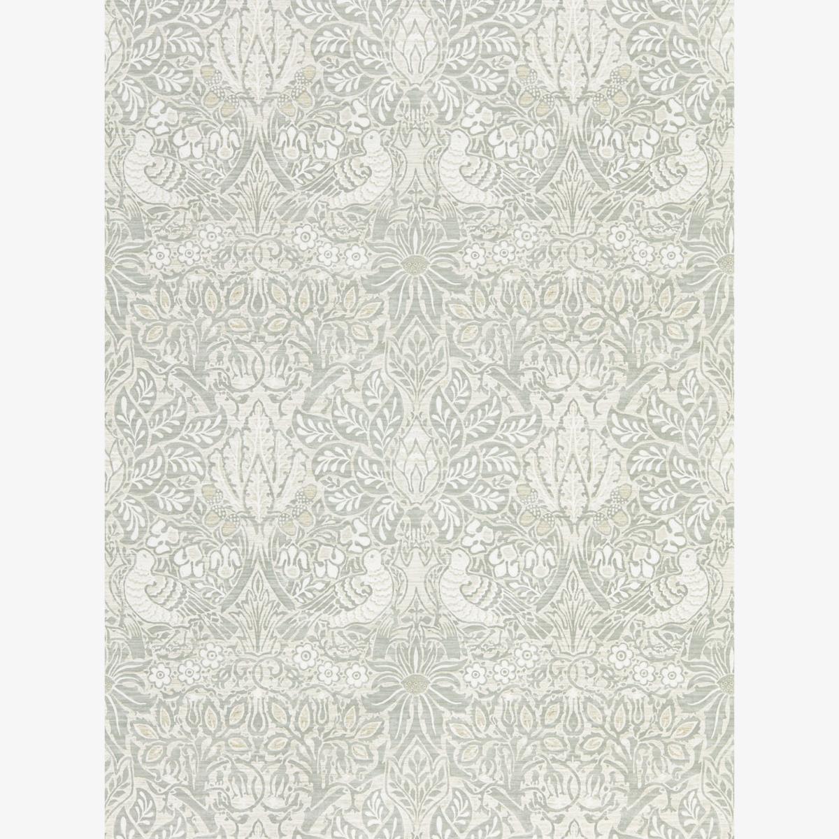 Pure Dove and Rose Wallpaper 216522 by Morris & Co in Grey Blue Roll