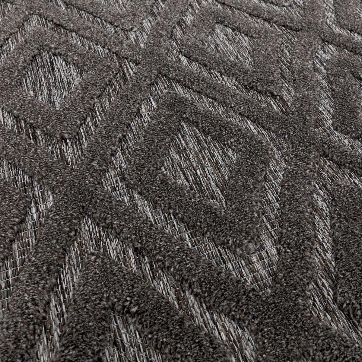 Salta Diamond Geometric Outdoor Rugs in SA02 Grey – image 4