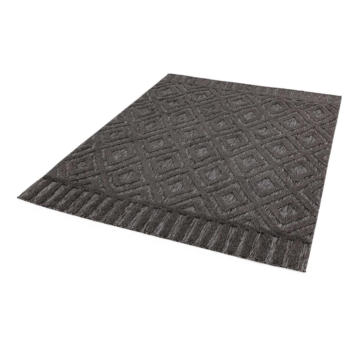 Salta Diamond Geometric Outdoor Rugs in SA02 Grey – image 5