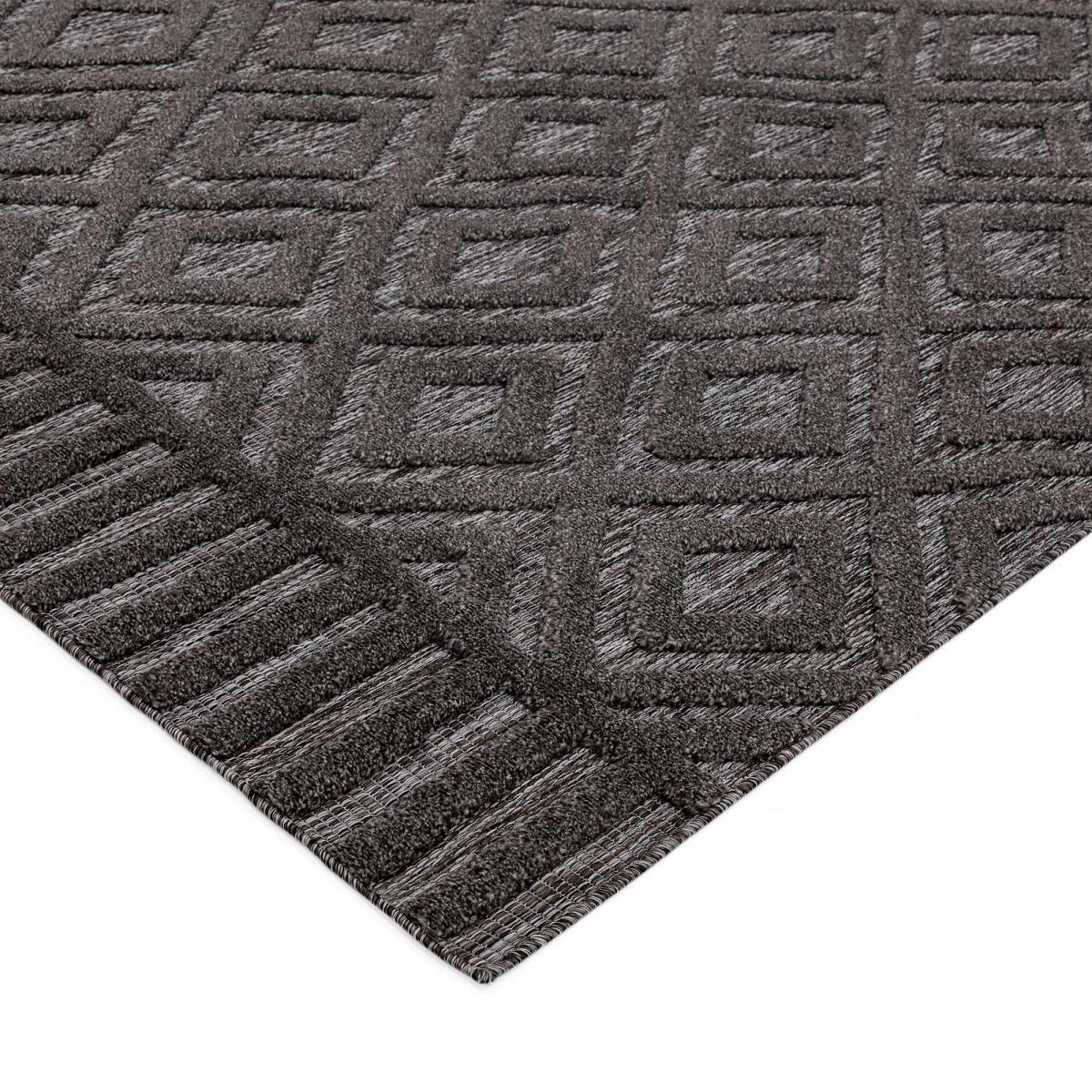 Salta Diamond Geometric Outdoor Rugs in SA02 Grey – image 1