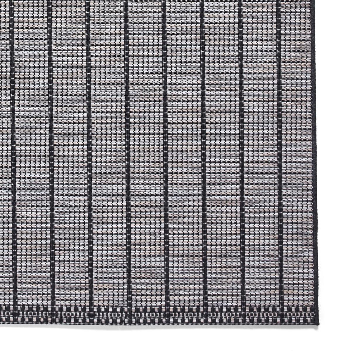 Santa Monica A041 Indoor Outdoor Stripe Rug in Black 120x170cm – image 3