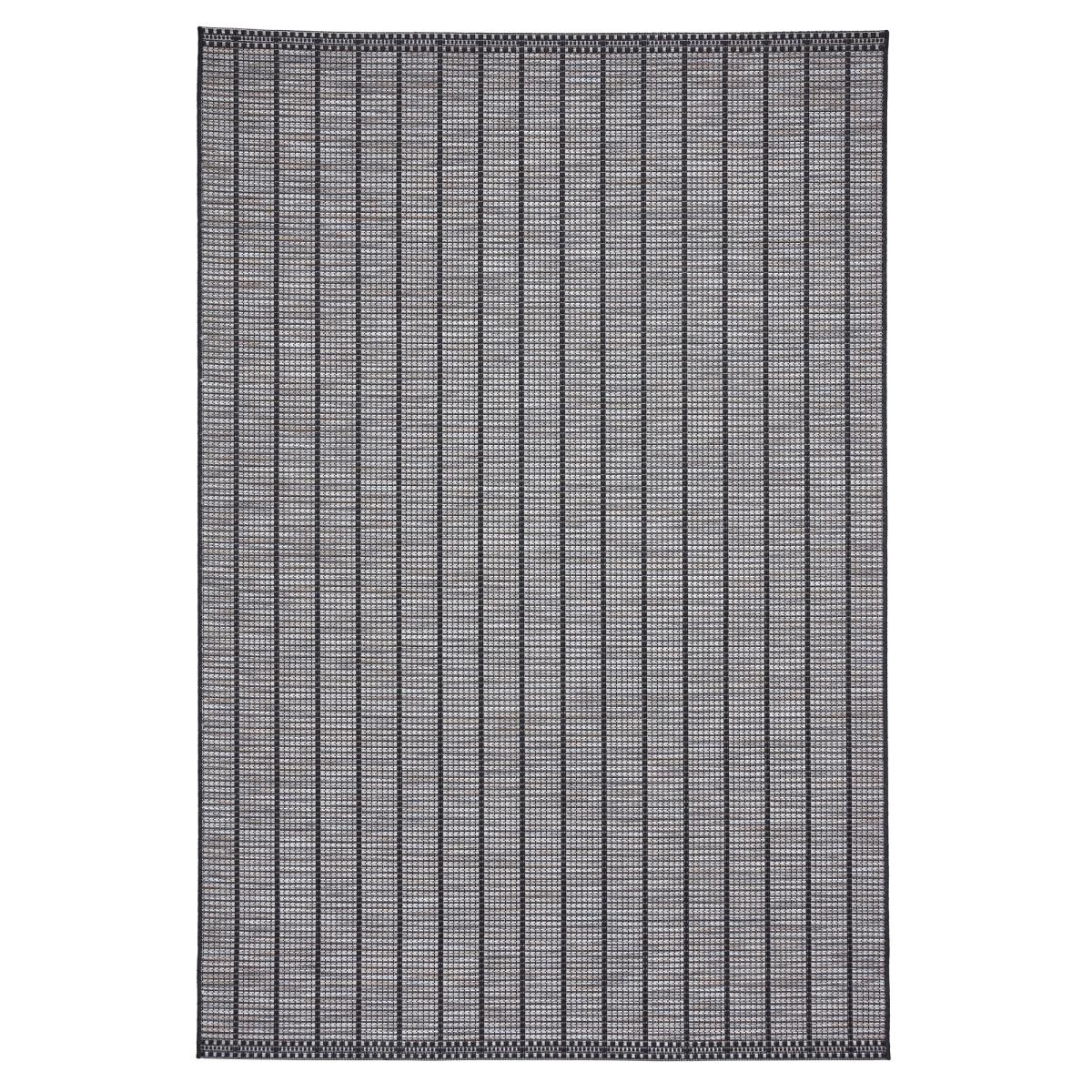 Santa Monica A041 Indoor Outdoor Stripe Rug in Black 120x170cm – image 5