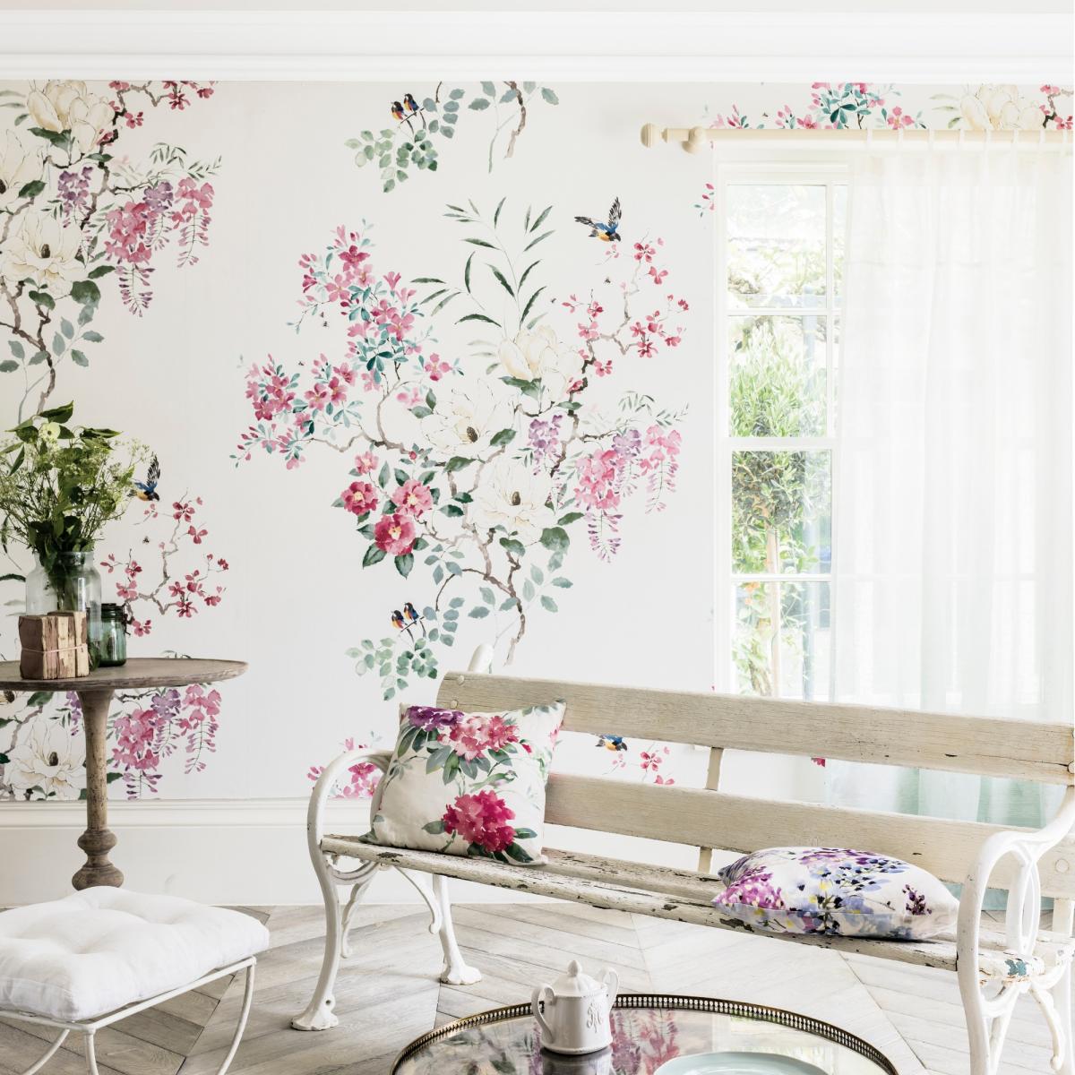 Magnolia And Blossom Wallpaper Panel B 216306 by Sanderson in Multi Roll – image 1