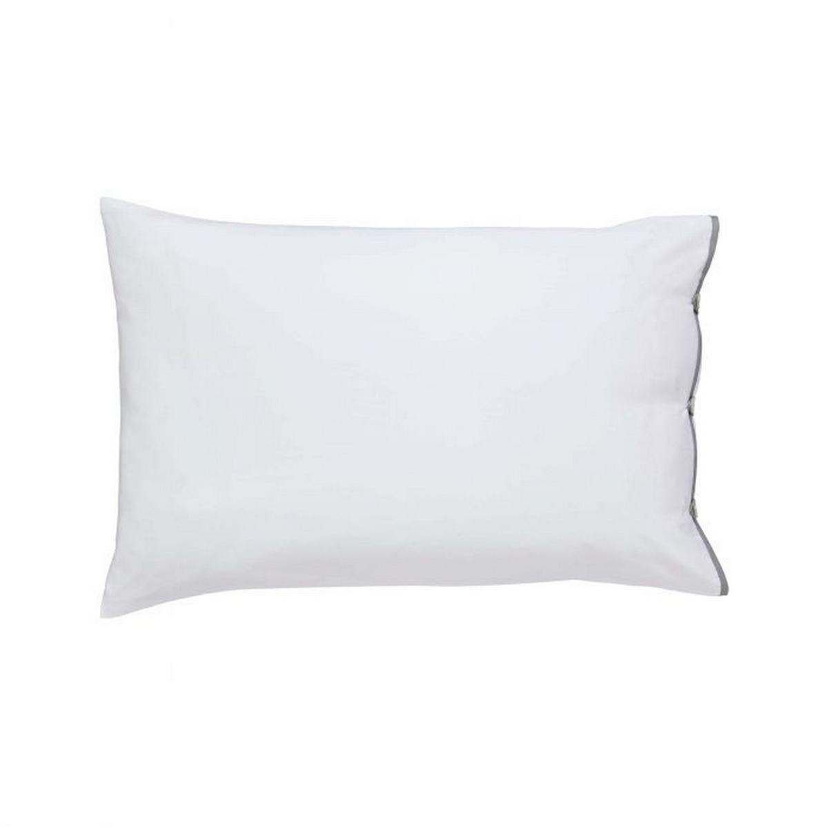 Komoro Plain Ribbon Piping Cotton Bedding in White Grey 140x200cm – image 5