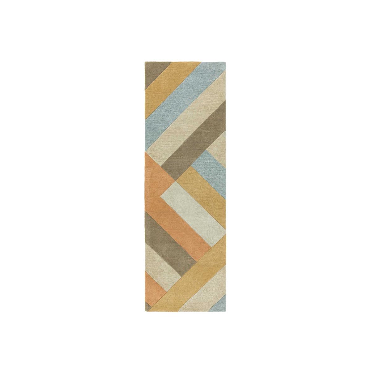 Reef Big Zig RF03 Geometric Wool Runner Rugs in Coral 66x200cm – image 1