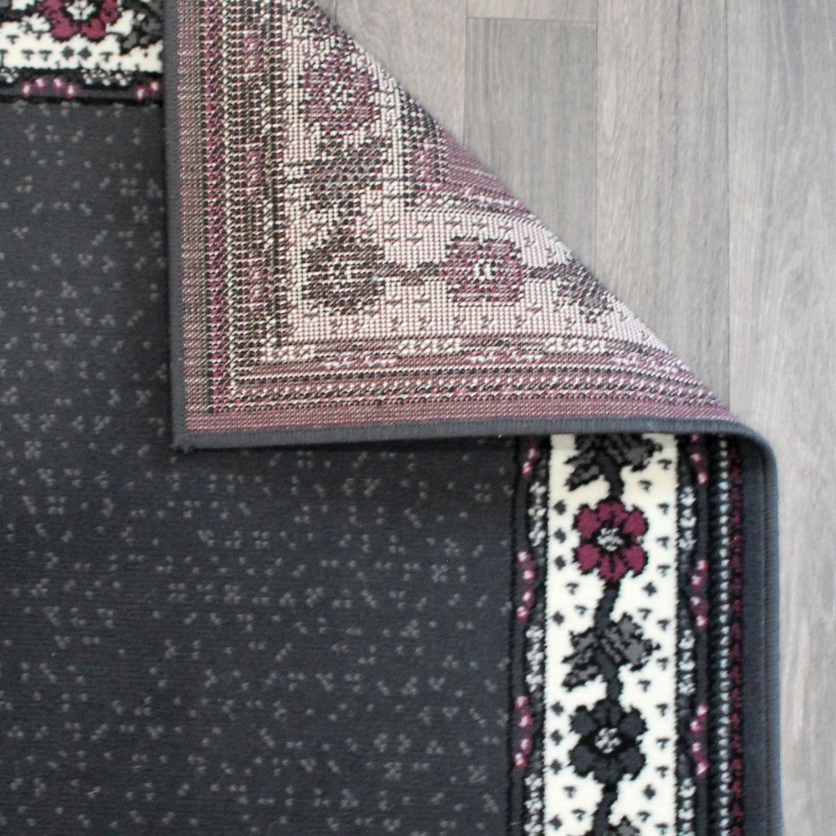 Valencia Plain Bordered Rugs in Grey Purple 160x230cm – image 2