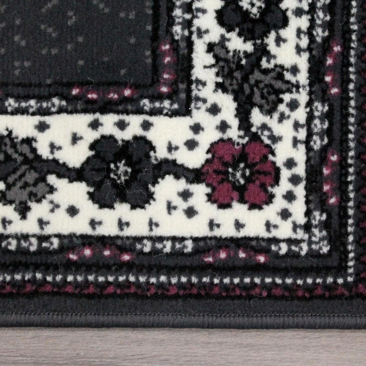 Valencia Plain Bordered Rugs in Grey Purple 160x230cm – image 4