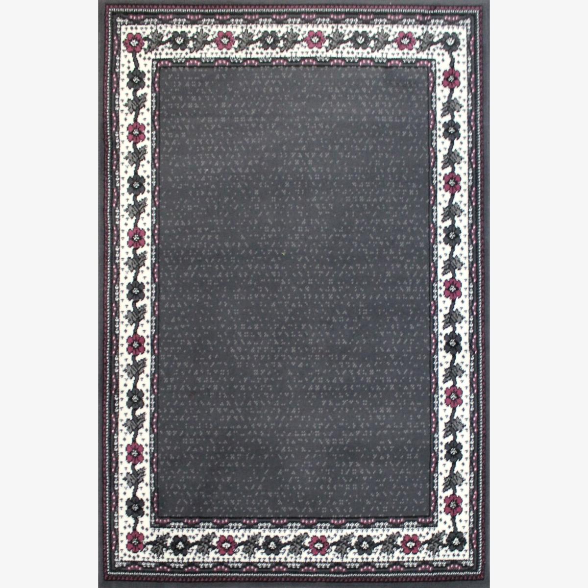 Valencia Plain Bordered Rugs in Grey Purple 160x230cm – image 1