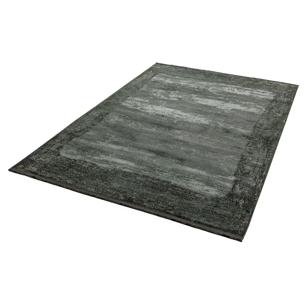 Athera Distressed Border Rugs in AT03 Anthracite Grey – image 2