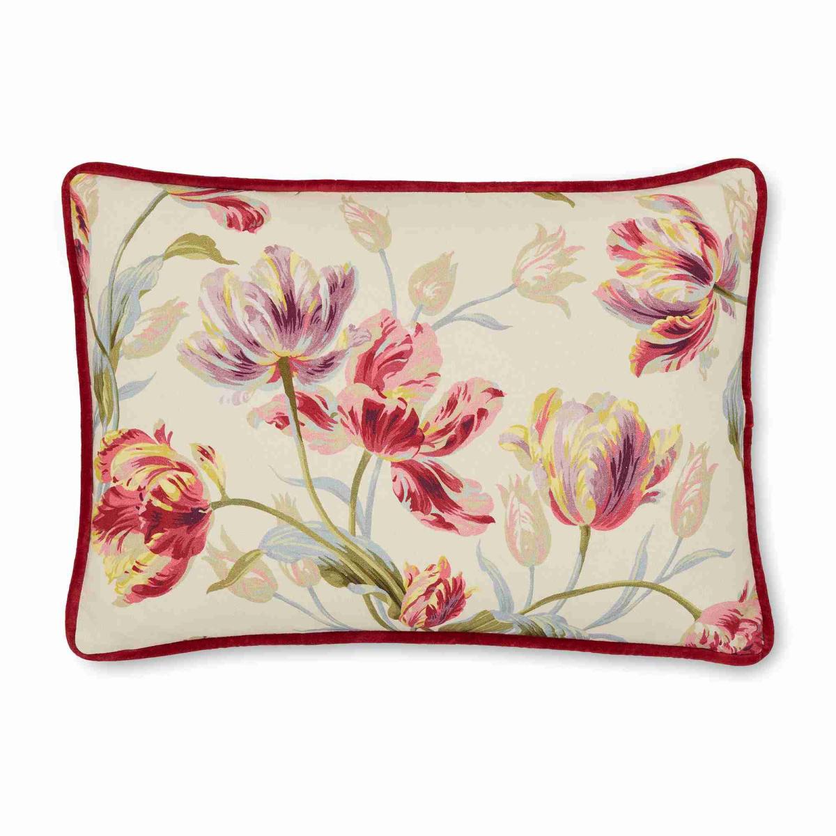 Gosford Floral Cushion by Laura Ashley in Cranberry Red40x60cm – image 2