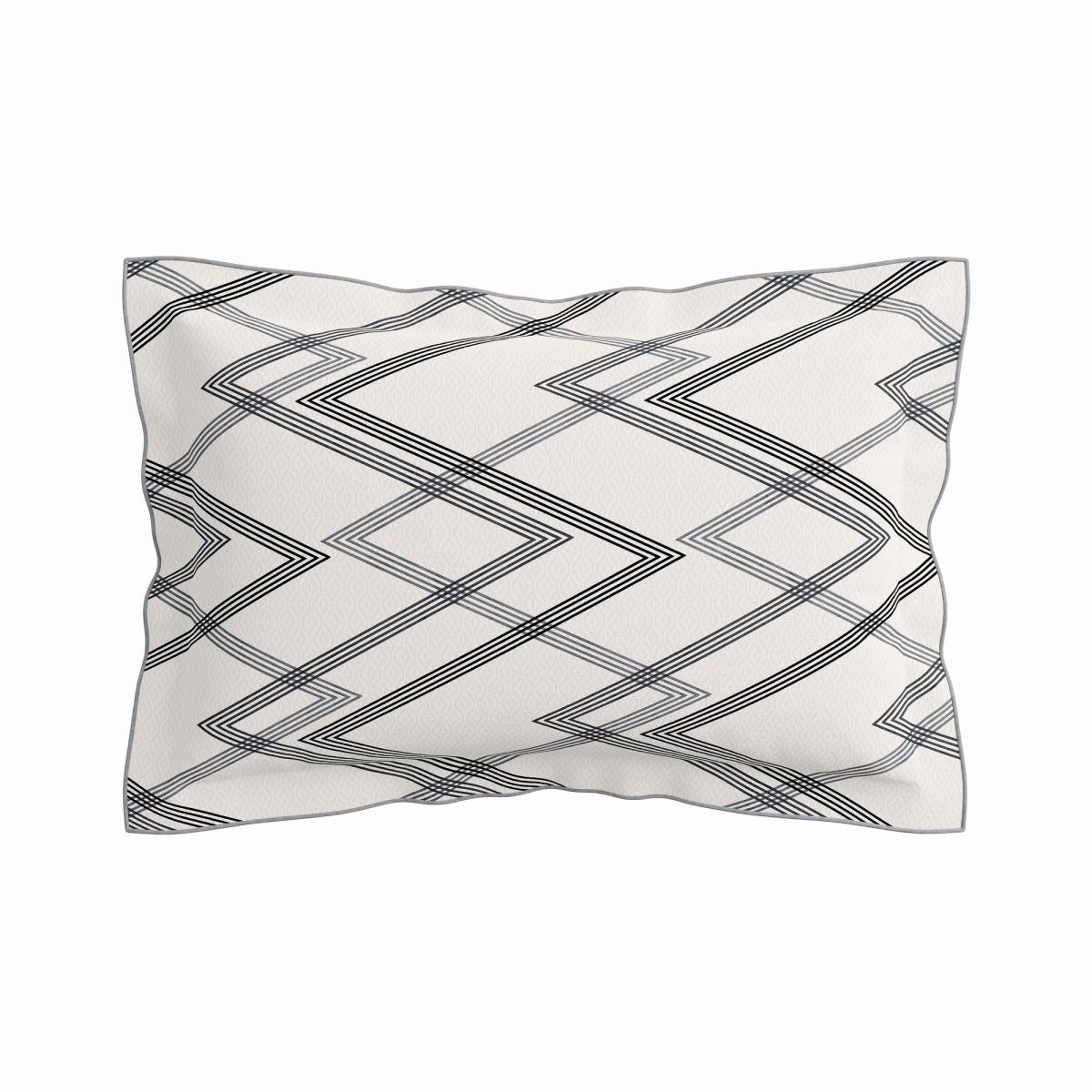 Emani Geometric Bedding by Bedeck of Belfast in Chalk Charcoal Grey&nbsp;74x48cm – image 3