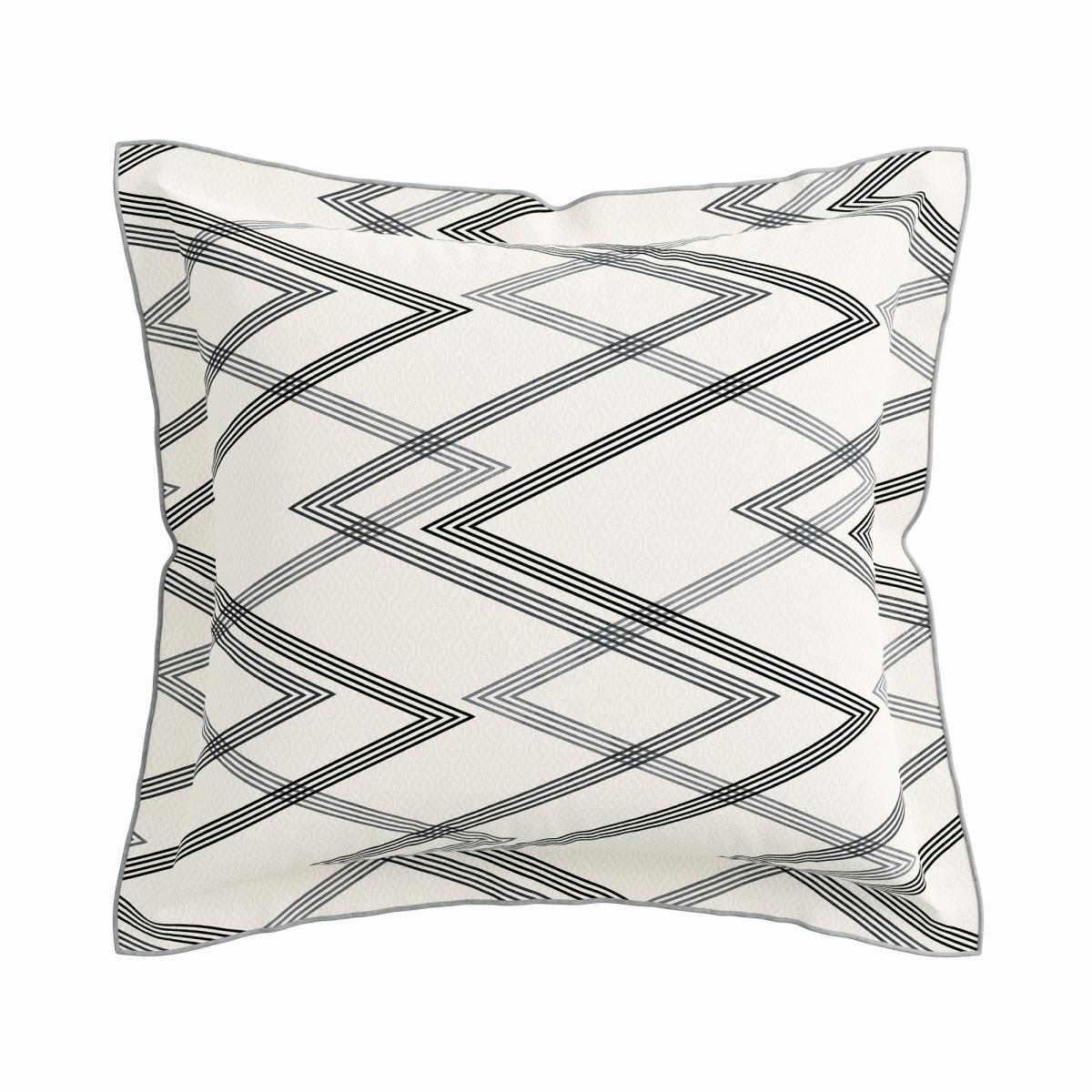 Emani Geometric Bedding by Bedeck of Belfast in Chalk Charcoal Grey&nbsp;74x48cm – image 4