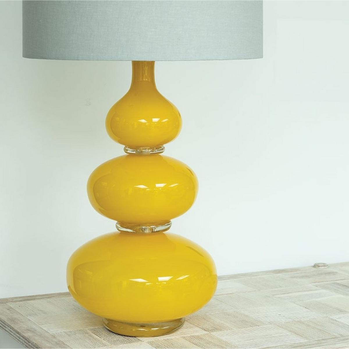 Aragoa Crystal Glass Lamp by William Yeoward in Citron Yellow 52x24cm – image 4