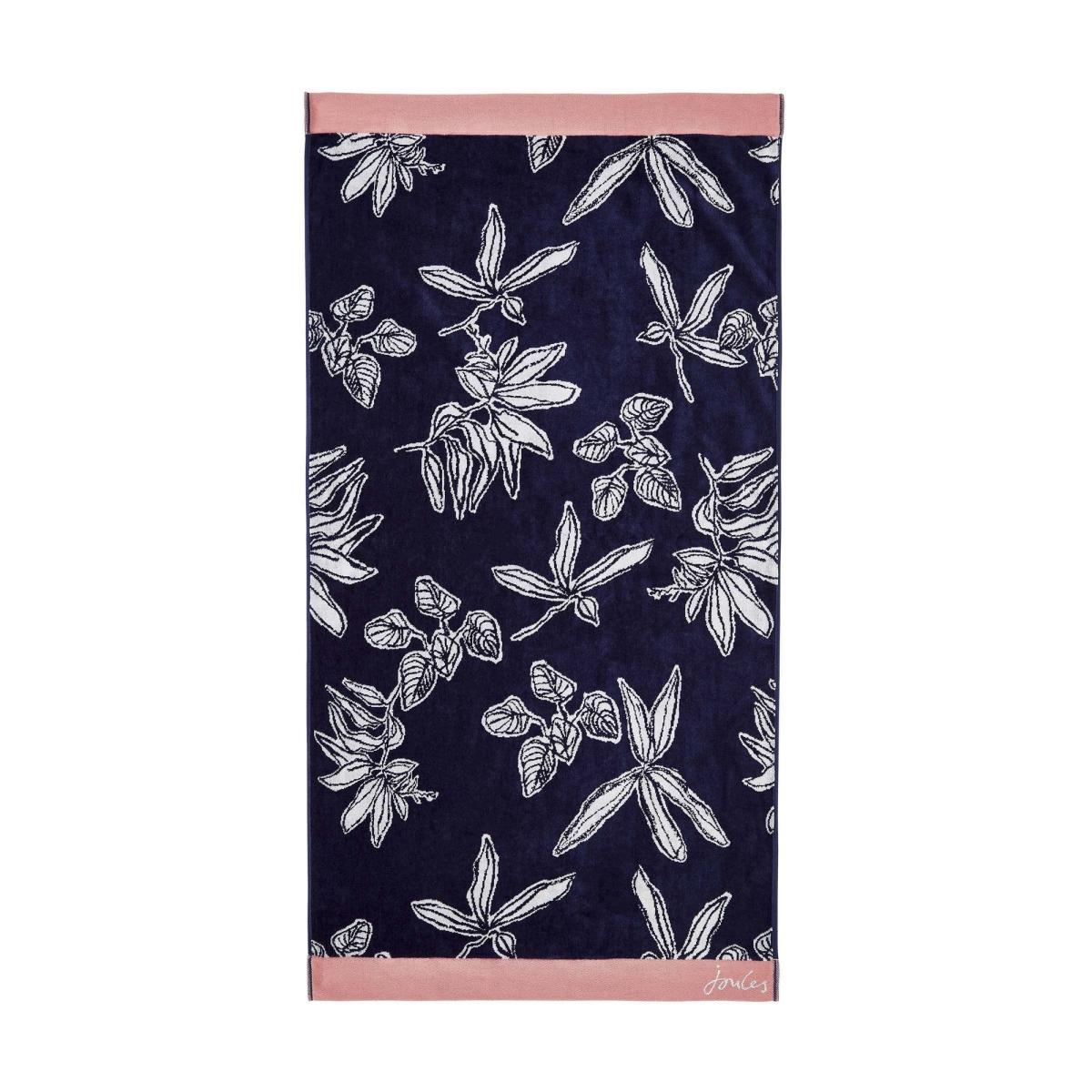 Crayon Floral Cotton Bath Towels By Joules in Comet Blue&nbsp;70x130cm – image 2