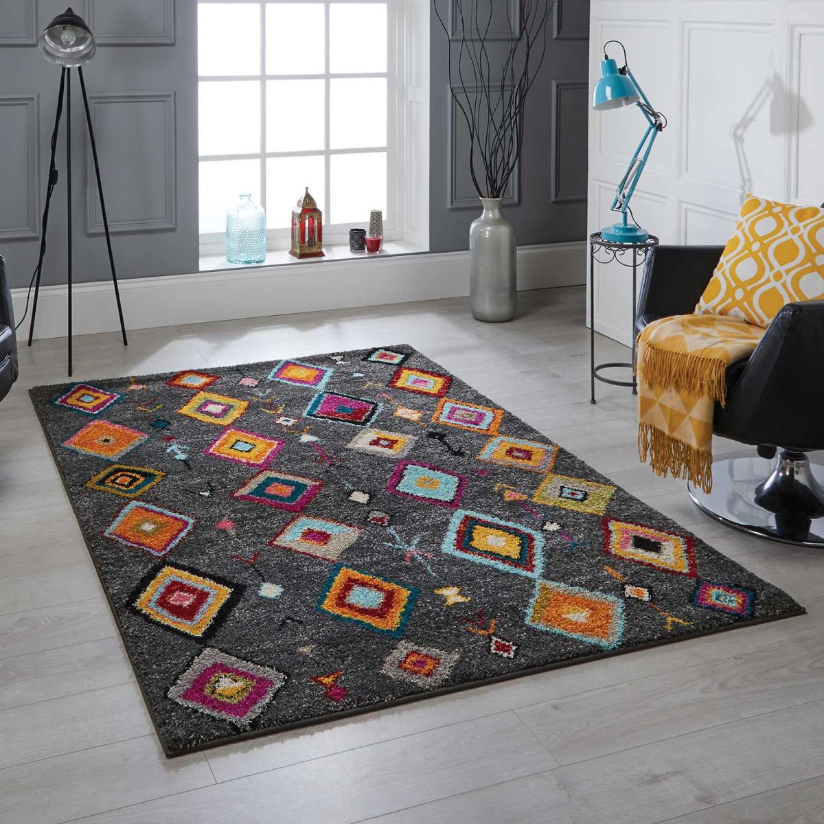 Atlas Rugs 1330 Y in Charcoal and Multicolours – image 1