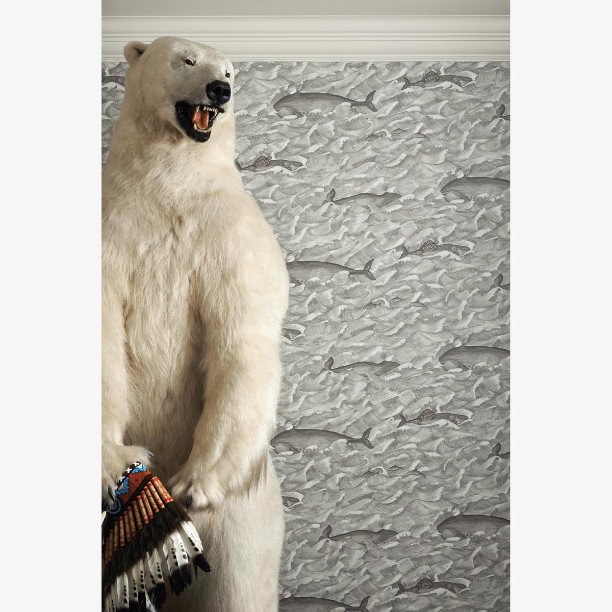 Melville Wallpaper 1004 by Cole & Son in Soot SnowRoll