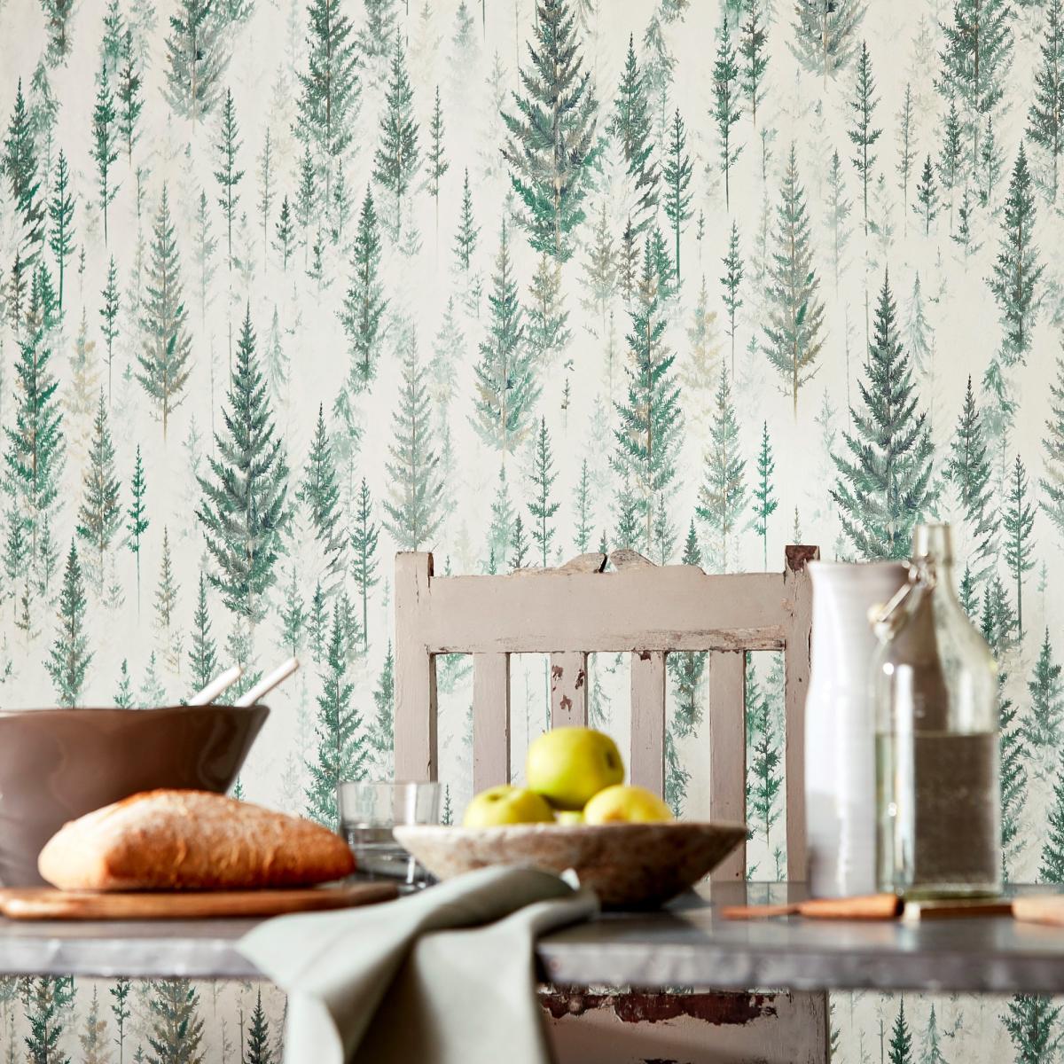 Juniper Pine Wallpaper 216622 by Sanderson in Forest Green Roll – image 2
