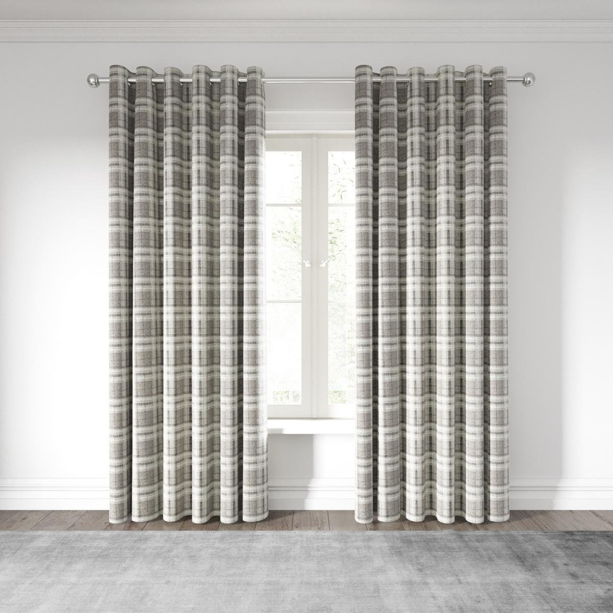 Harriet Check Curtains by Helena Springfield in Mocha Brown 229x183cm – image 2