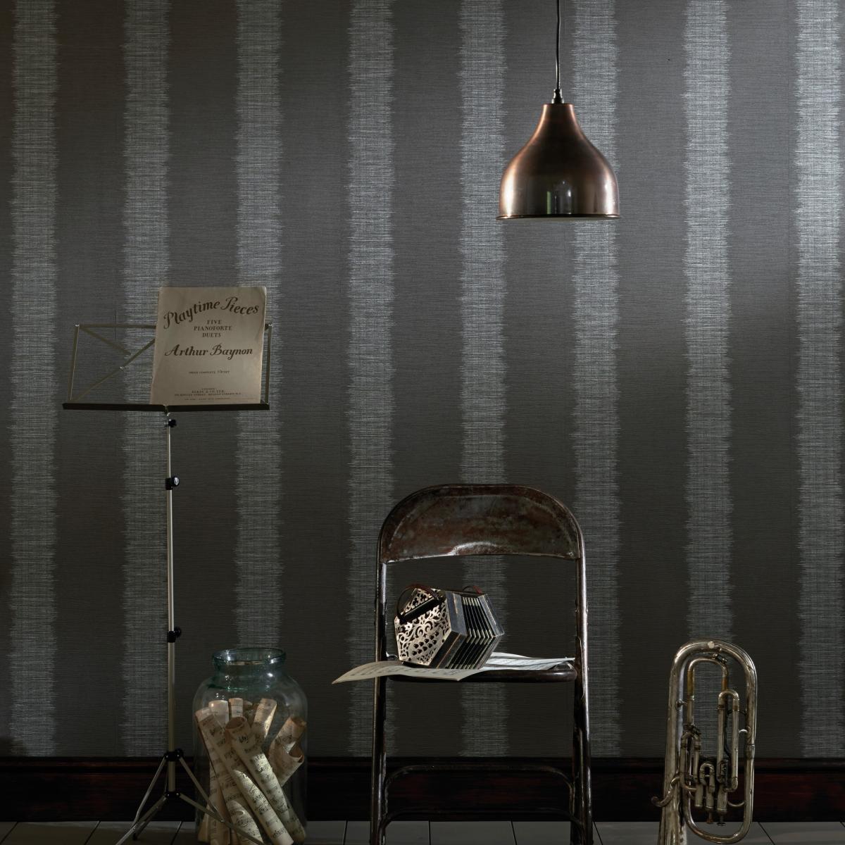 Echo Wallpaper W0055 02 by Clarke and Clarke in Granite Grey&nbsp;Roll – image 2
