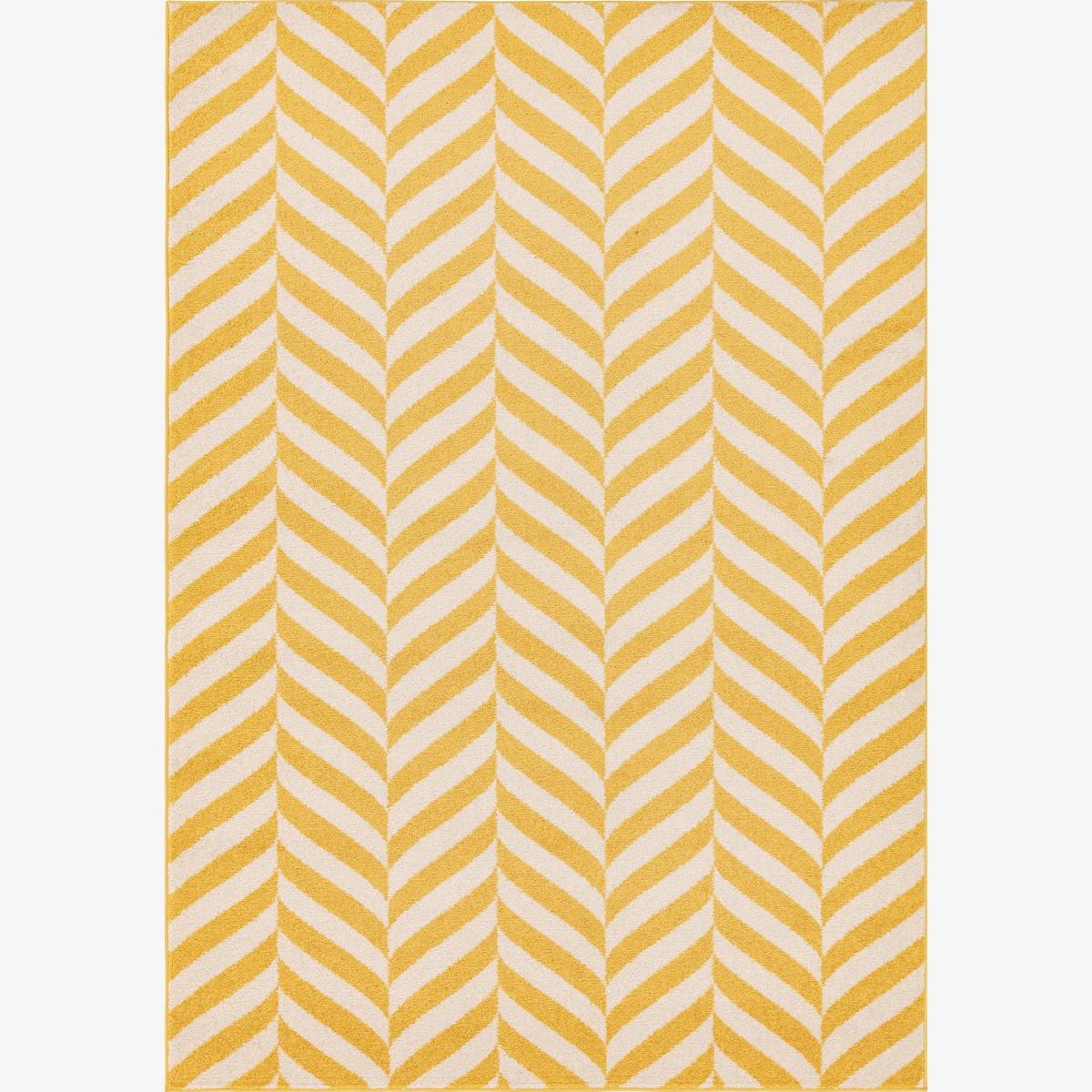 Muse MU08 Geometric Chevron Woven Rugs in Yellow – image 1