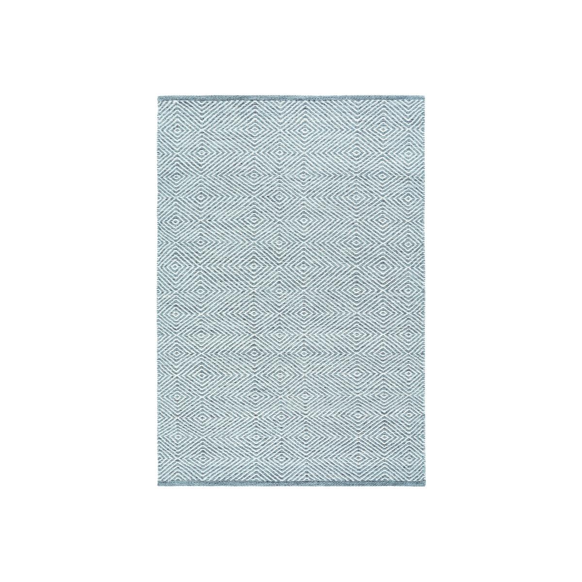 Estelle Geometric Flatweave Rugs in Sky Grey Wool 120x170cm