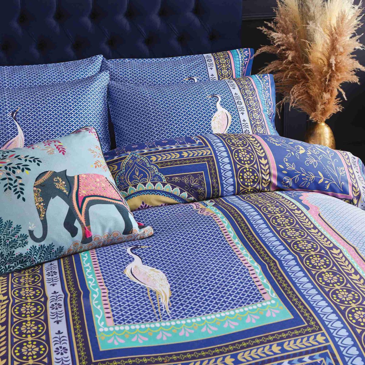 Lattice Windows Bedding Duvet Cover and Pillowcase by Sara Miller in Indigo Blue&nbsp;220x230cm – image 2
