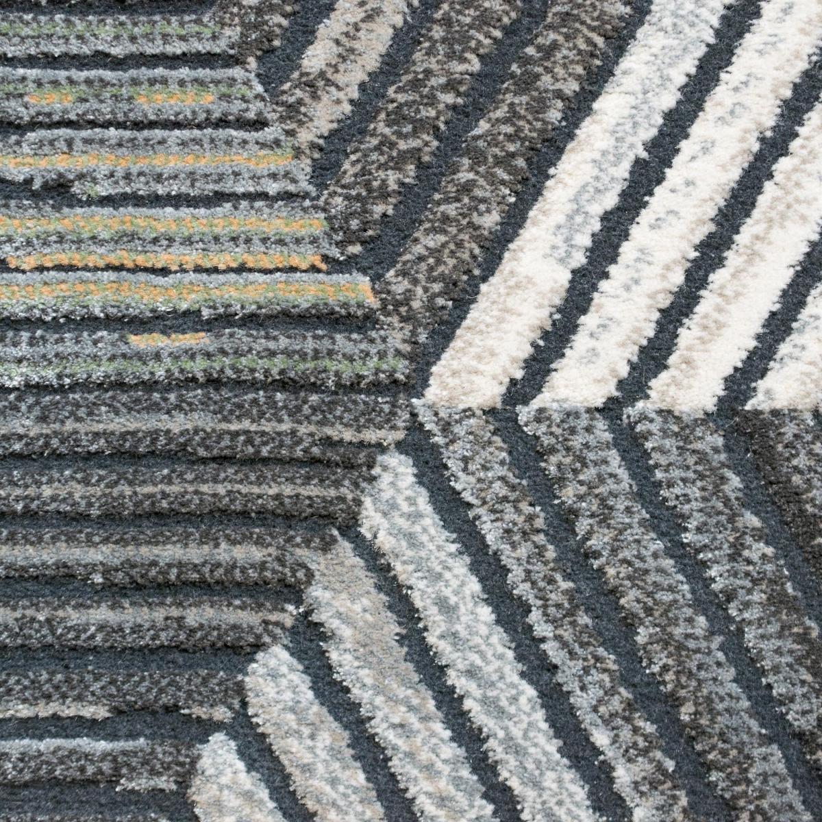 Canyon Geometric Carved 52047 5555 Rugs in Midnight Black&nbsp;133x195cm – image 5