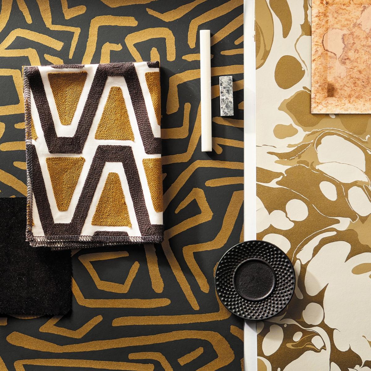 Melodic Wallpaper 2112829 by Harlequin in Gold Black Earth Roll – image 3