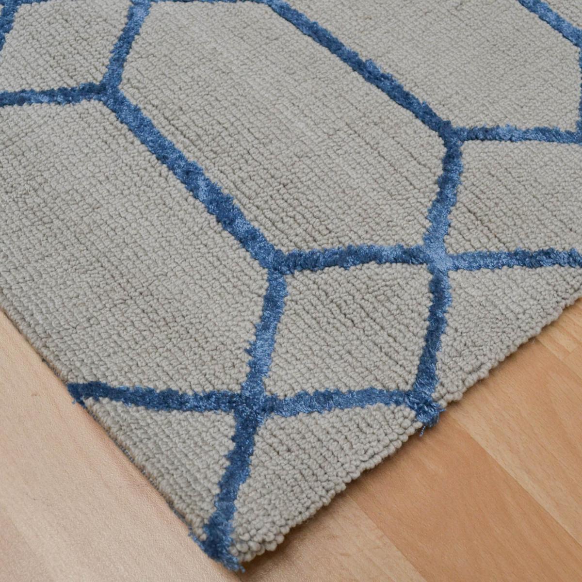 Koko Geometric Viscose Rugs in Blue&nbsp;160x230cm – image 2
