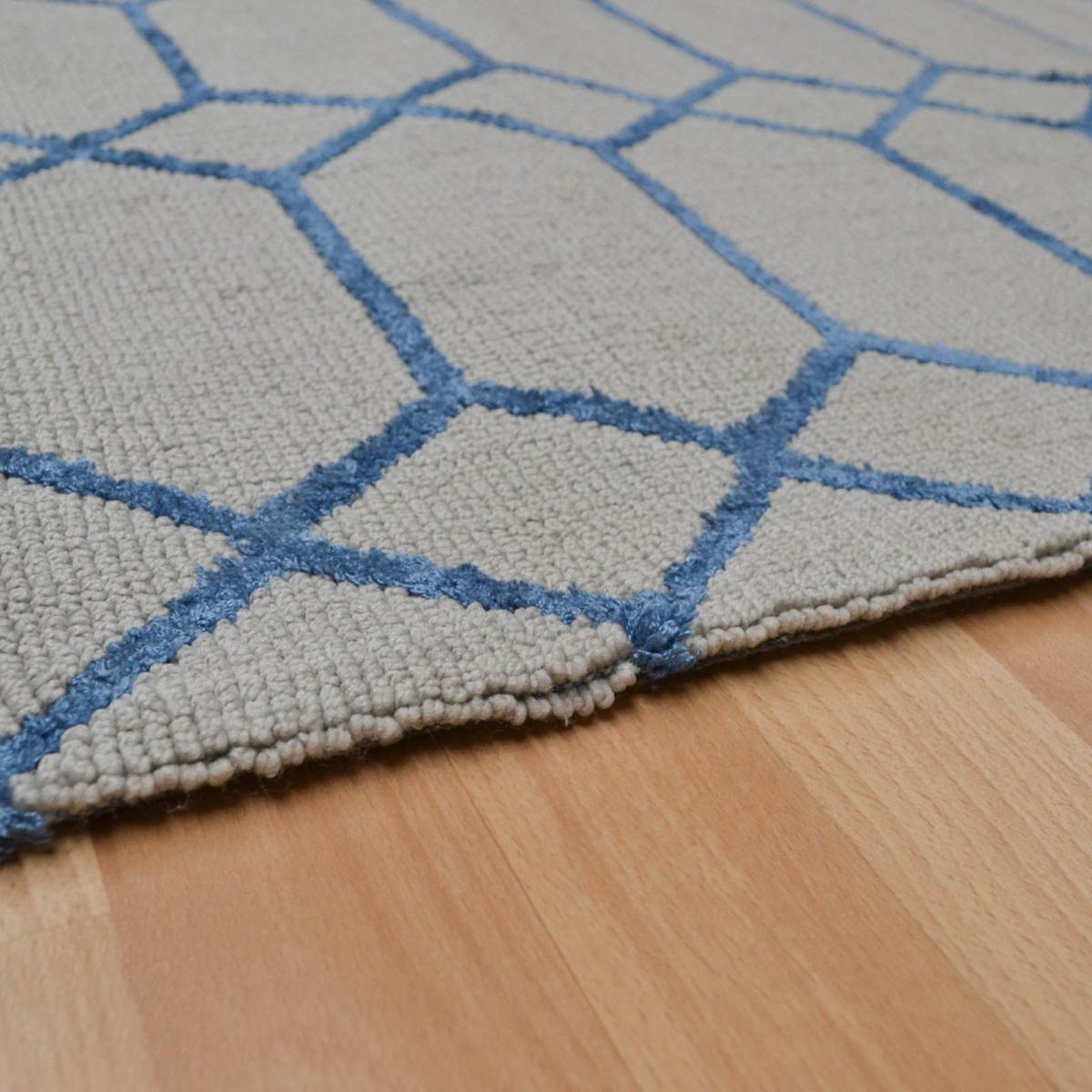 Koko Geometric Viscose Rugs in Blue&nbsp;160x230cm – image 3