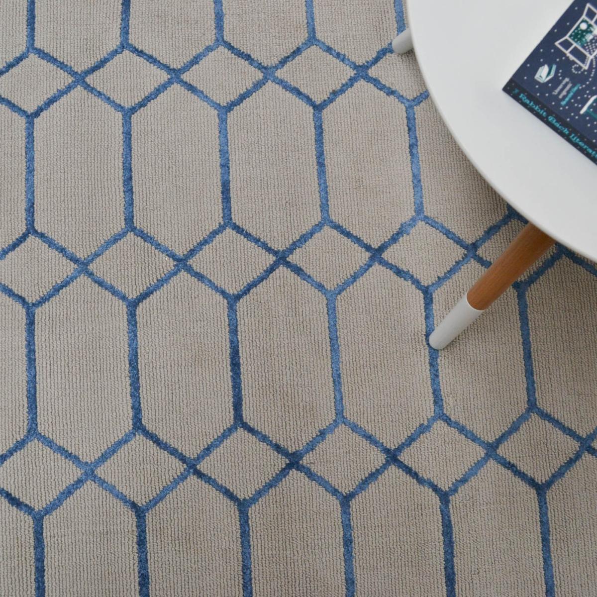 Koko Geometric Viscose Rugs in Blue&nbsp;160x230cm – image 4