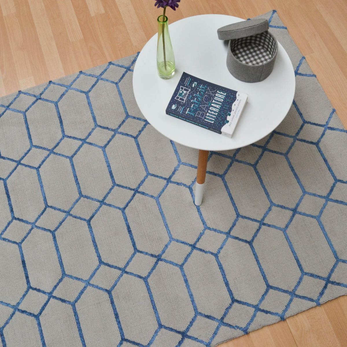 Koko Geometric Viscose Rugs in Blue&nbsp;160x230cm – image 5