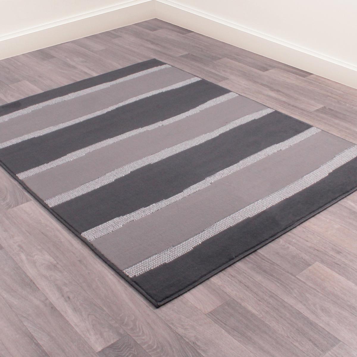 Nova Stripe Modern Rugs in Grey – image 1