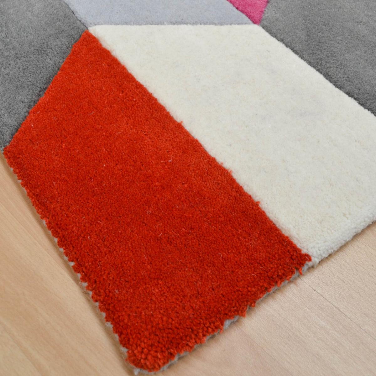Funk Honeycomb Bright Multi Colourful Modern Wool Rugs 200x300cm – image 3