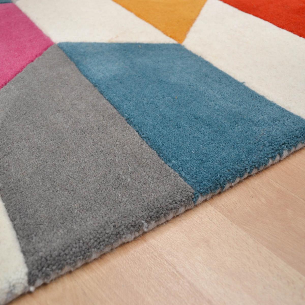 Funk Honeycomb Bright Multi Colourful Modern Wool Rugs 200x300cm – image 4