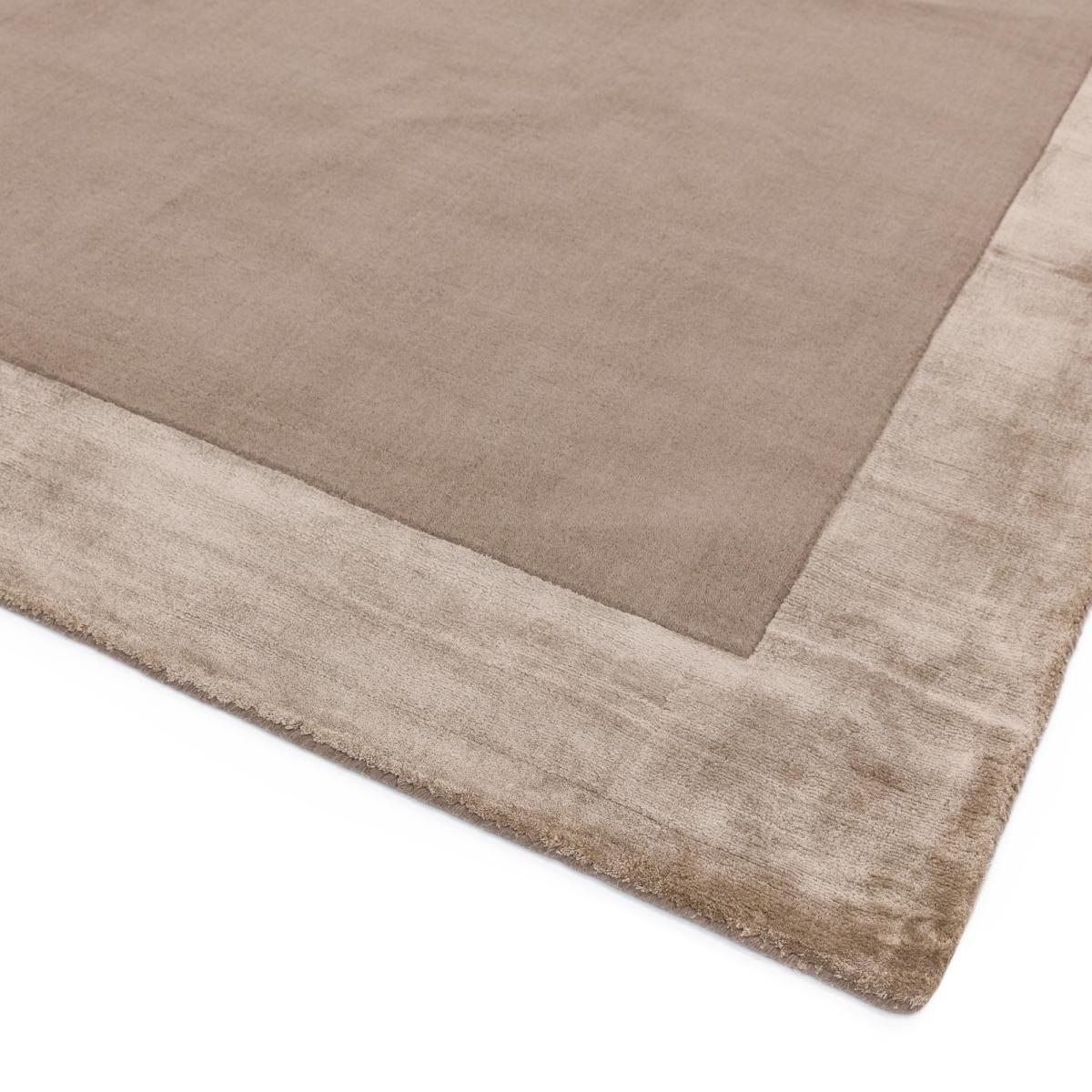 Ascot Plain Modern Bordered Wool Rugs in Sand Beige 120x170cm – image 3