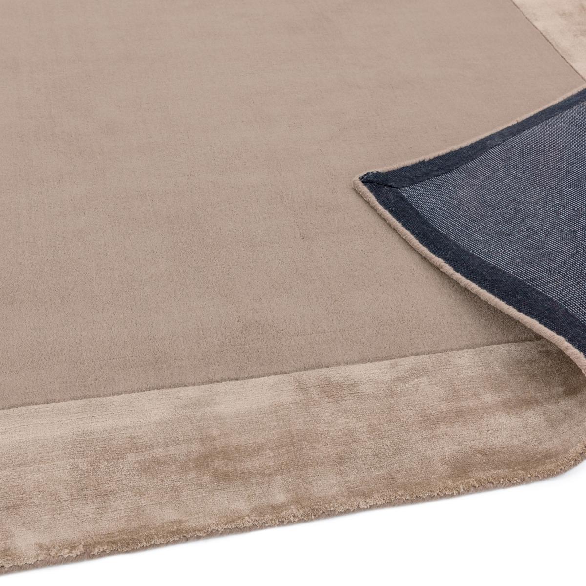 Ascot Plain Modern Bordered Wool Rugs in Sand Beige 120x170cm – image 4
