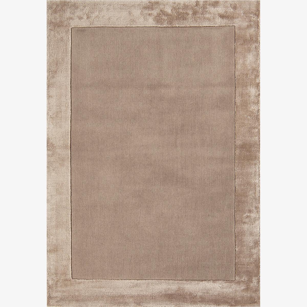 Ascot Plain Modern Bordered Wool Rugs in Sand Beige 120x170cm – image 1