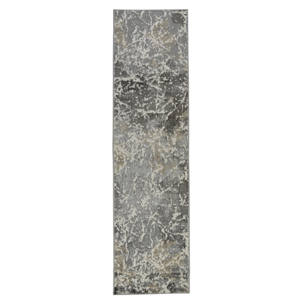 Zoe 2060 L Runner Rugs in Abstract Distressed Grey 60x230cm – image 5