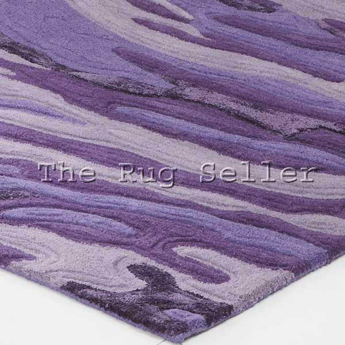 Unique Vibe Abstract Wool Rugs in Purple&nbsp;90x150cm – image 2