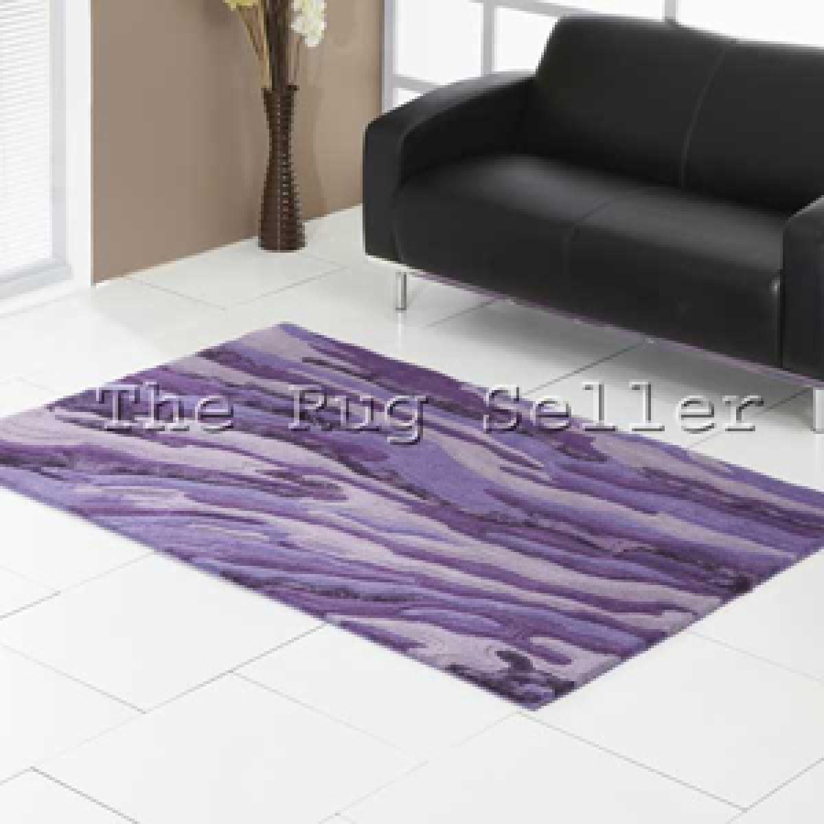 Unique Vibe Abstract Wool Rugs in Purple&nbsp;90x150cm – image 4