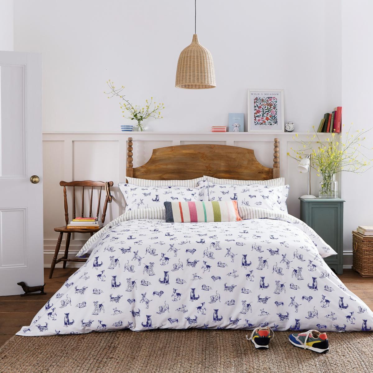 Playful Dogs Bedding Set By Joules in French Navy Blue&nbsp;230x220cm – image 2